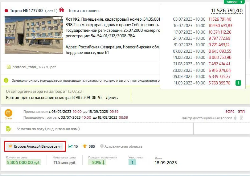 Карточка TBankrot: подтверждённый кейс №70