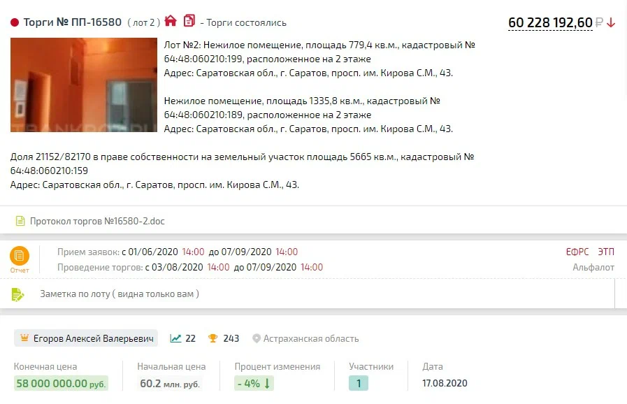 Карточка TBankrot: подтверждённый кейс №98