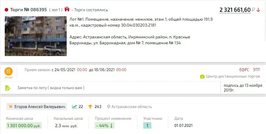 Карточка TBankrot: подтверждённый кейс №80
