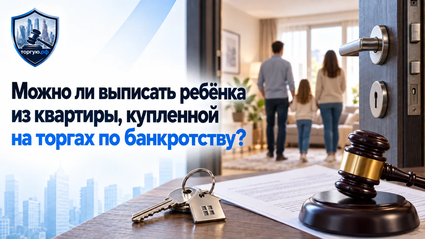 Несовершеннолетний ребёнок зарегистрирован в квартире, купленной на торгах по банкротству