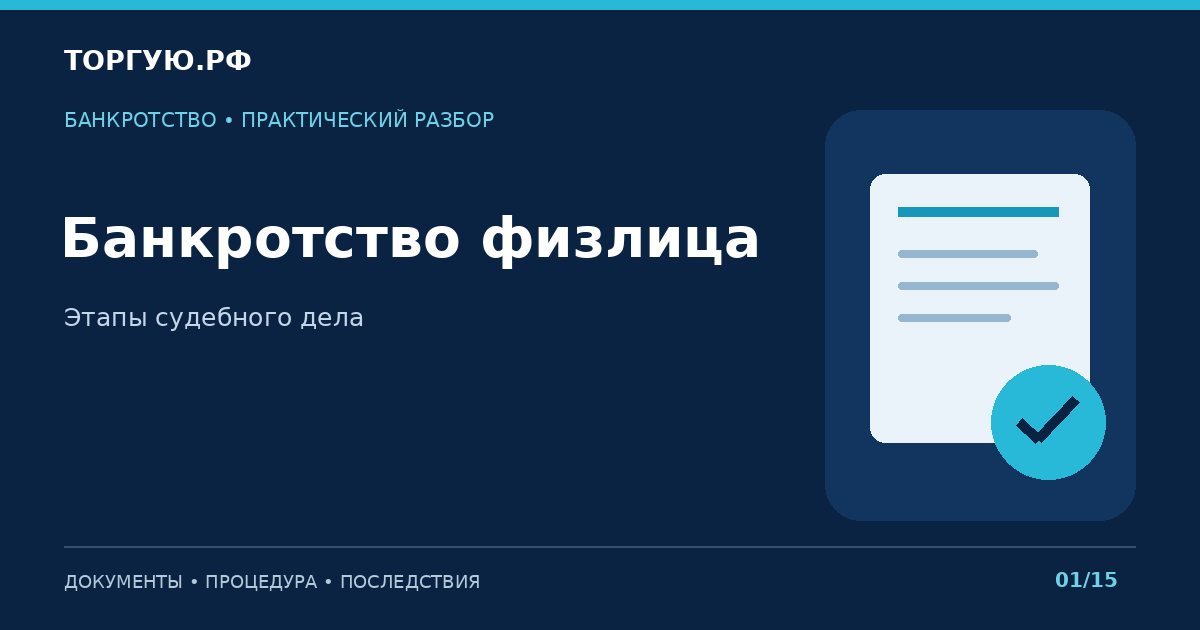 Банкротство физлица: Этапы судебного дела