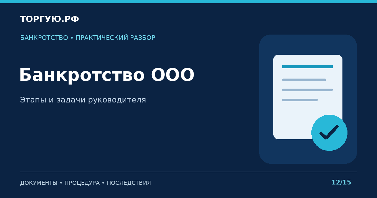 Банкротство ООО: Этапы и задачи руководителя
