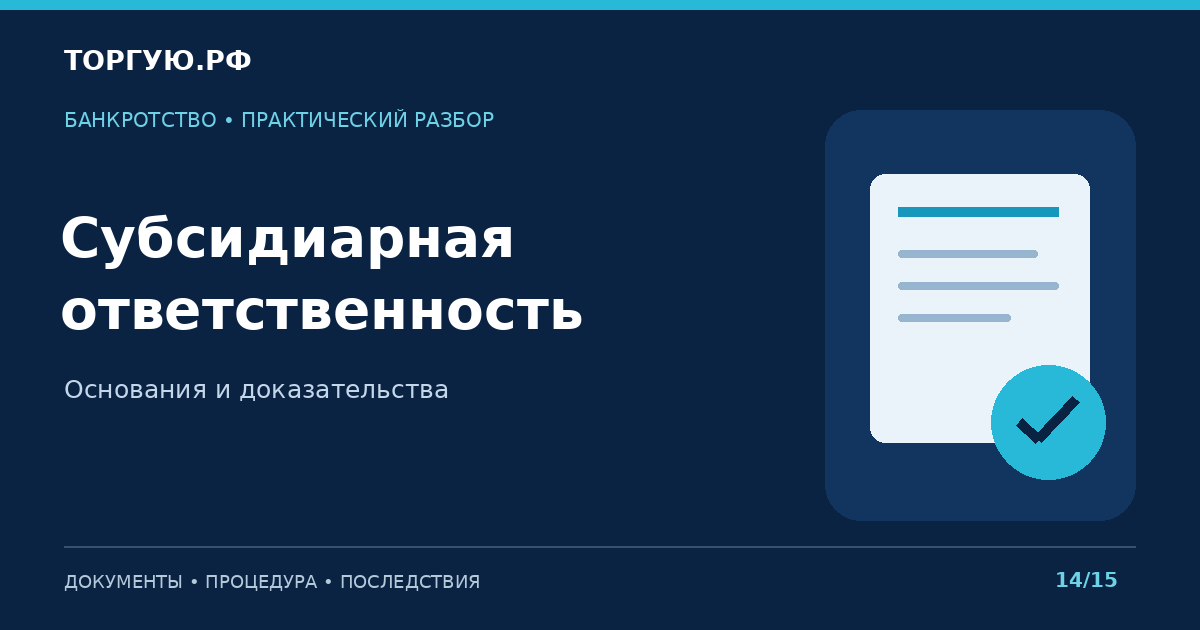 Субсидиарная ответственность: Основания и доказательства