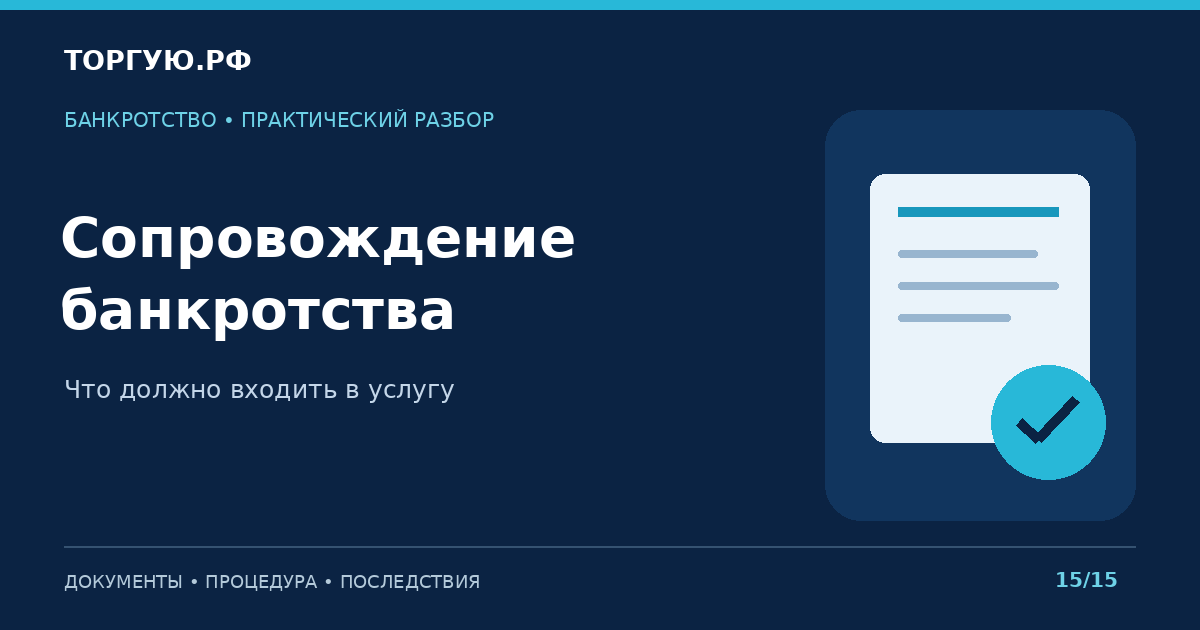Сопровождение банкротства: Что должно входить в услугу