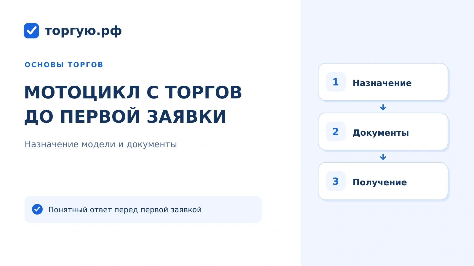 Бело-синяя обложка «Мотоцикл с торгов»: назначение, документы и получение.