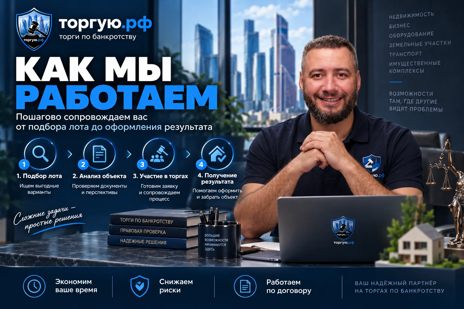 Аукционный брокер Торгую.рф сопровождает покупку недвижимости и имущества с торгов по банкротству