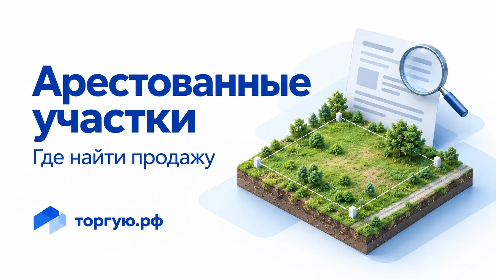 Арестованные участки: поиск продажи и проверка документов на землю, иллюстрация торгую.рф